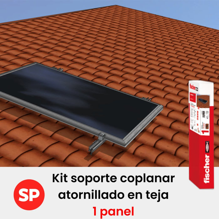 Kit soportación fischer 1 Panel en coplanar atornillado para cubierta de teja