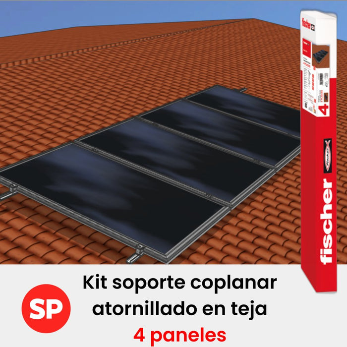 Kit soportación fischer 4 paneles en coplanar atornillado para cubierta de teja