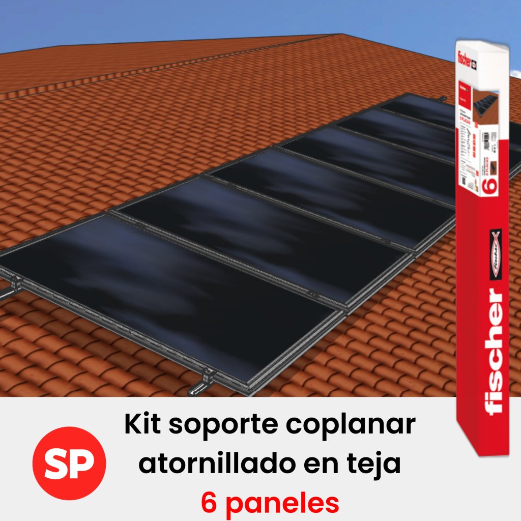 Kit soportación fischer 6 paneles en coplanar atornillado para cubierta de teja