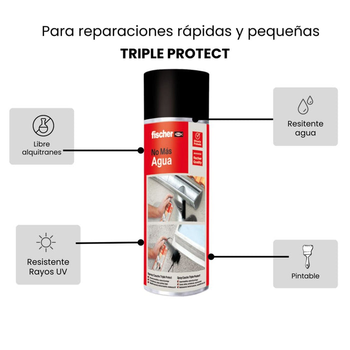 Silicona en spray Triple Protect Negro (500 ml) para reparación inmediata