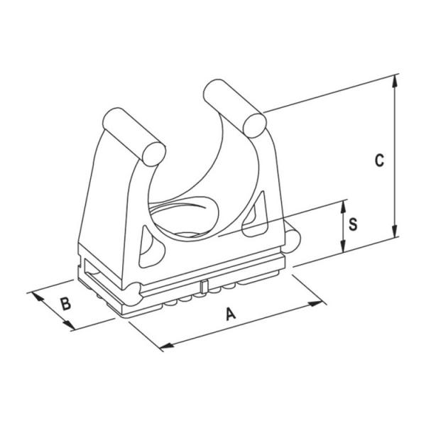 Abrazadera abierta para manguera de nylon CLIP FT 16/100 C - fischer